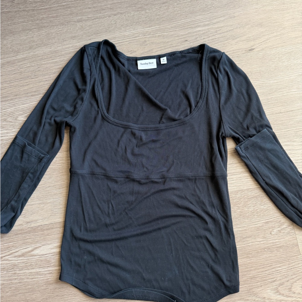 Sunday Best Aritzia Charcoal Long Sleeve Top
